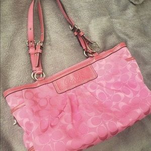 Coach Pink Canvas Handbag